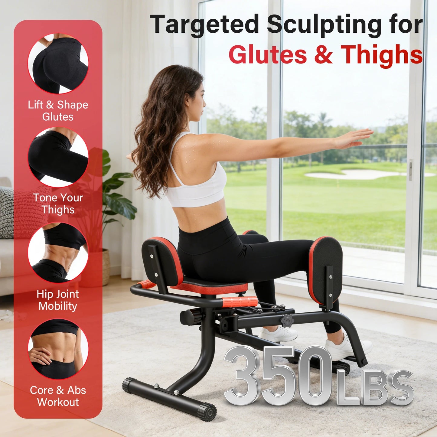 Foldable Dual Motion Hip Thigh Exercise Equipment Trainer