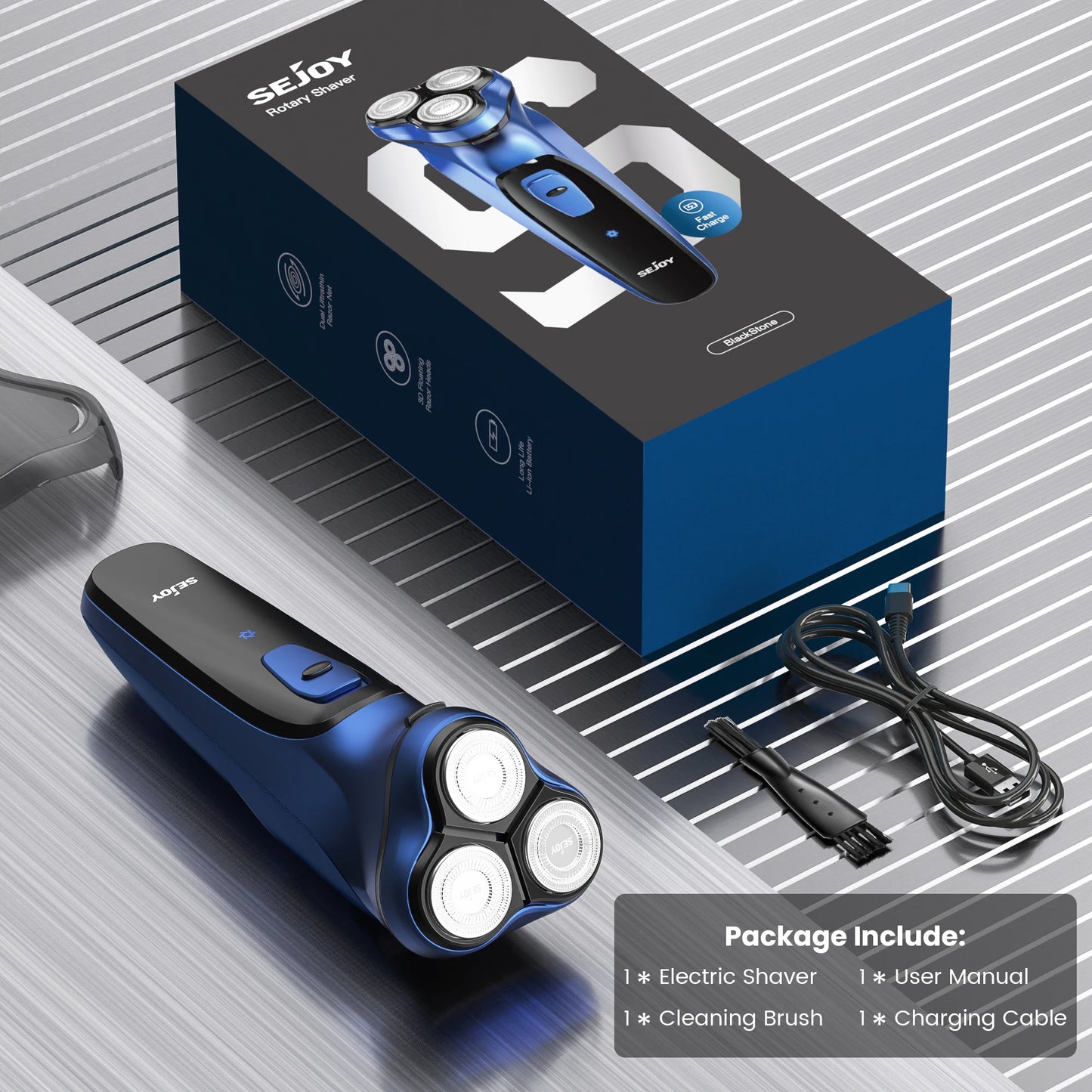 Sejoy 3D Floating Rechargeable Electric Shaver for Men
