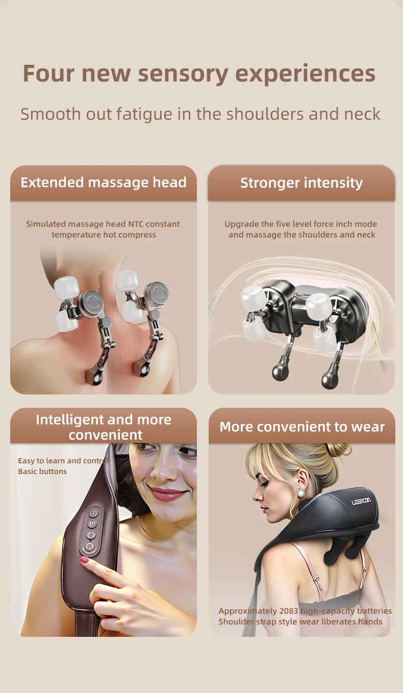 Leercon 4D Shiatsu Neck And Shoulder Massager With Heat