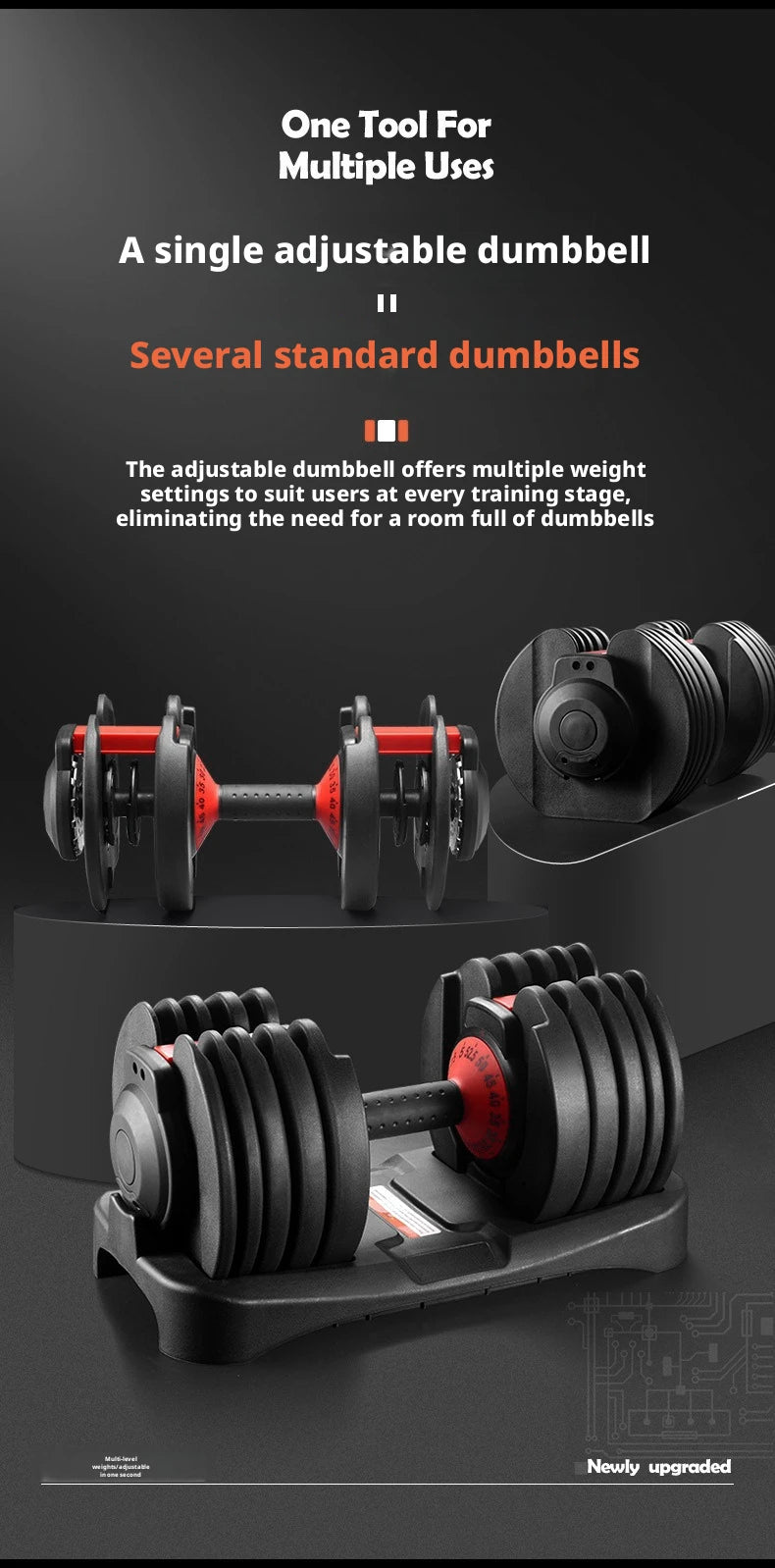 Auto-Locking Adjustable Dumbbell for Full-Body Workouts