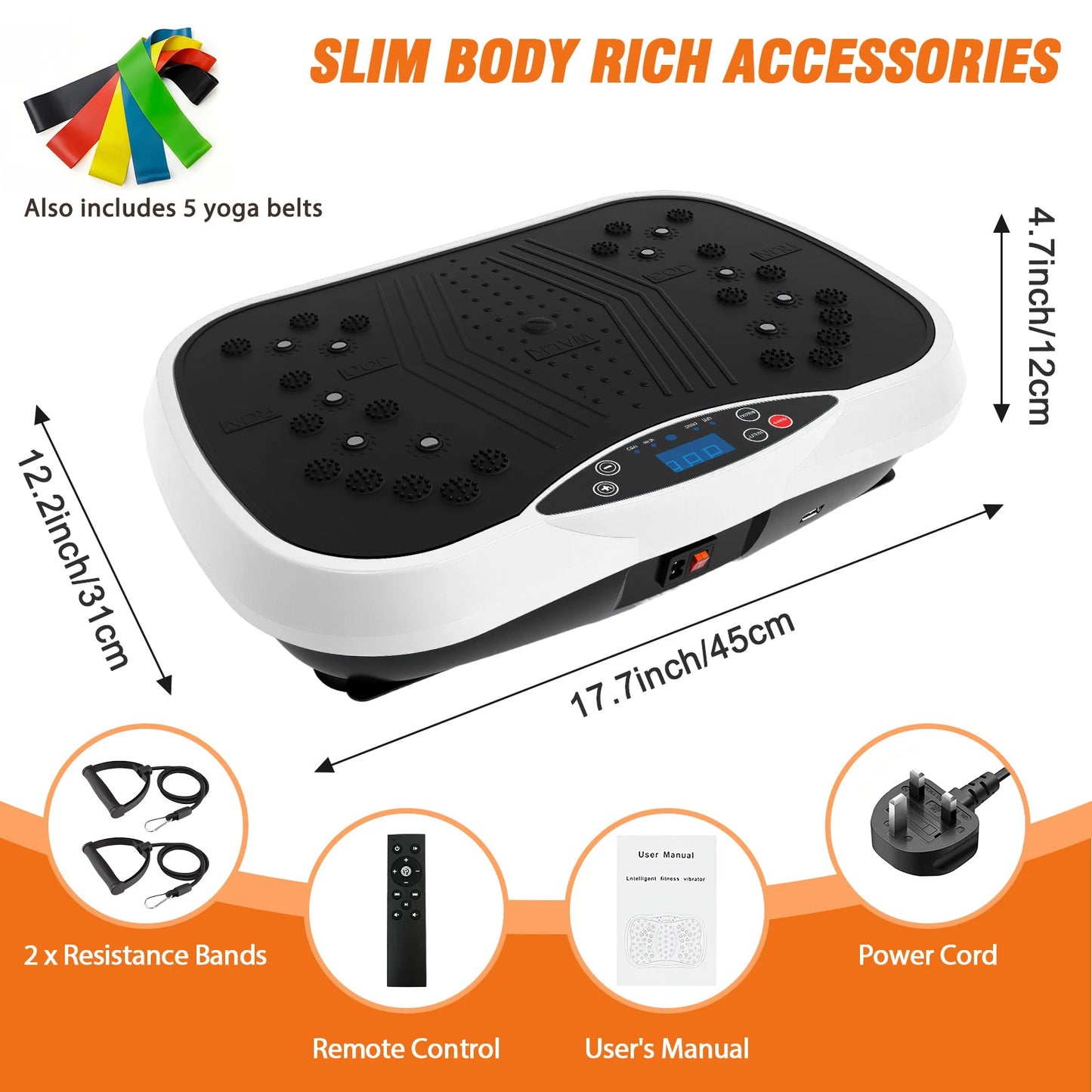 Portable Vibration Plate With Bluetooth Bands And Yoga Straps