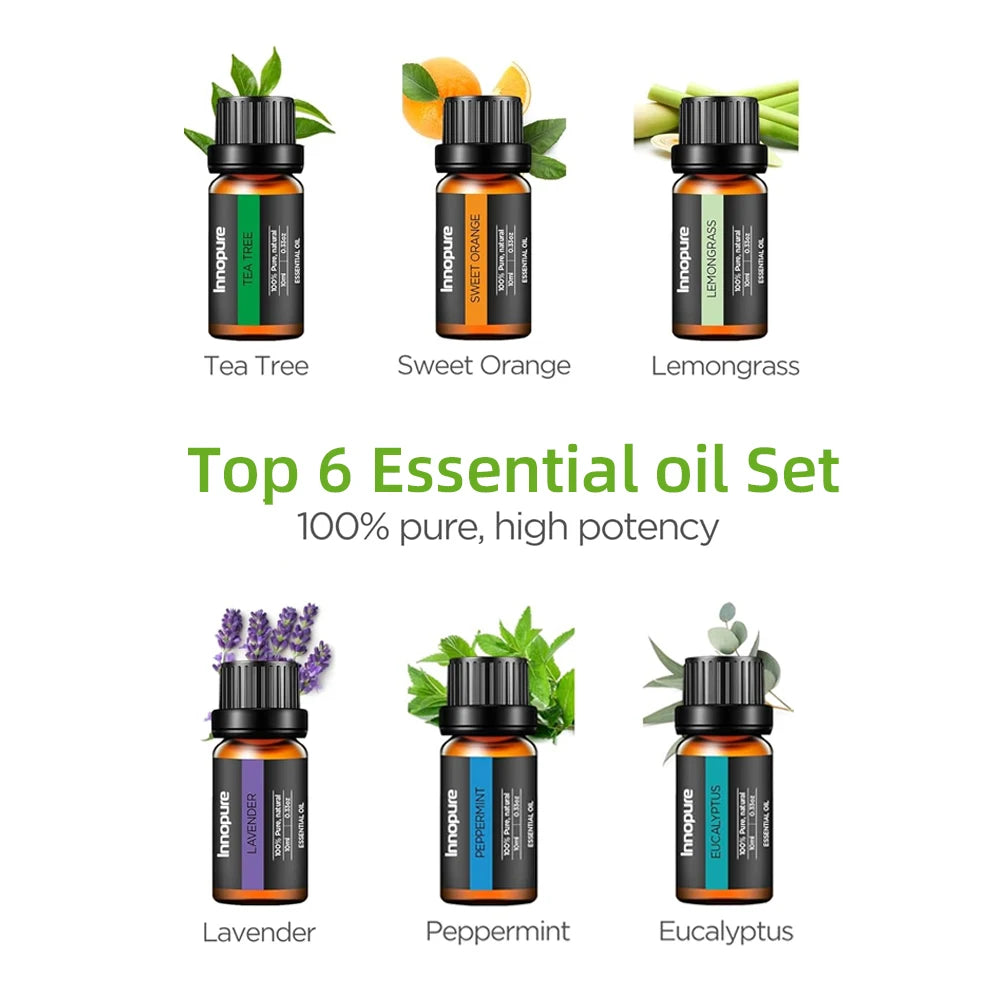 Oeny Ultrasonic Aromatherapy Diffuser With 6 Essential Oils Set