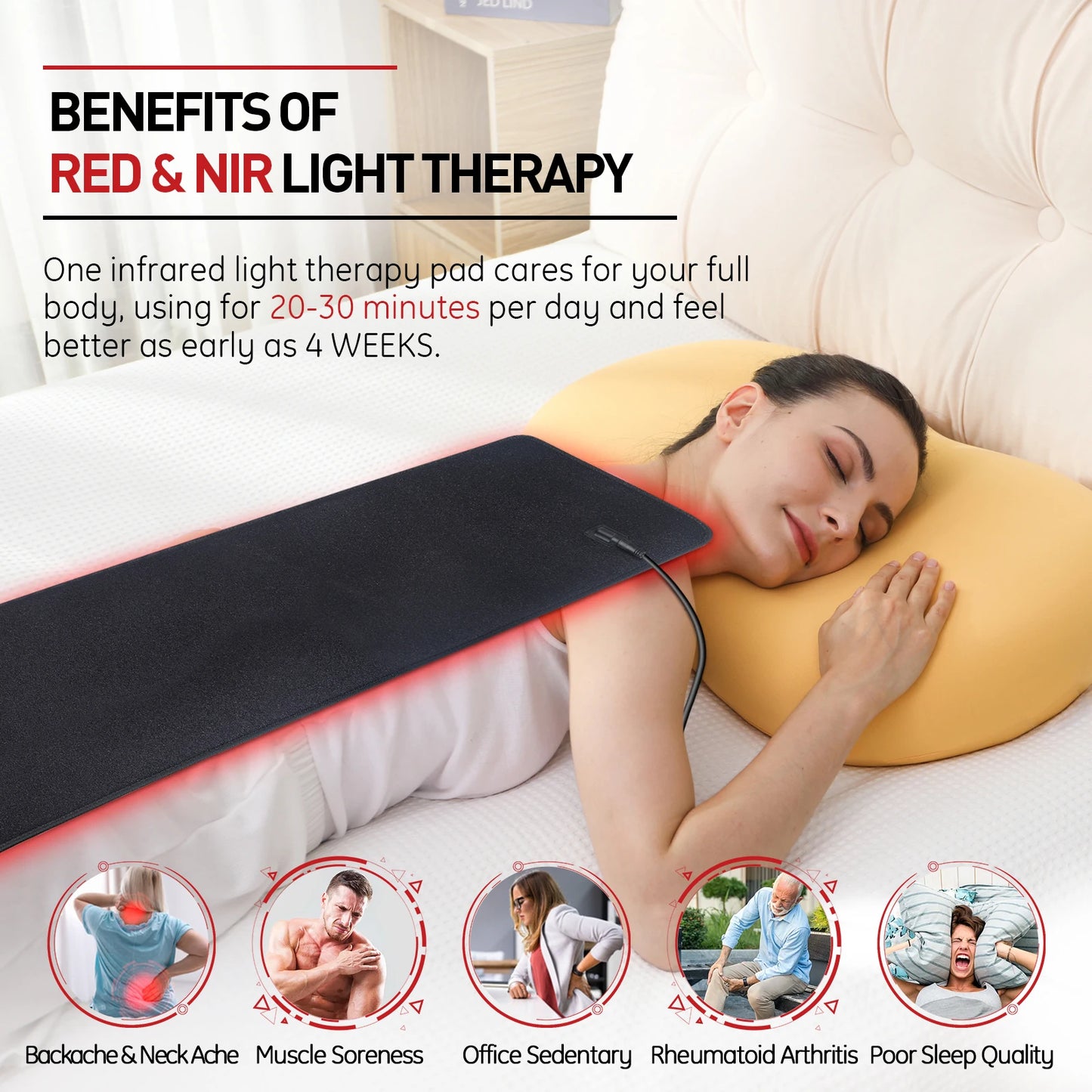 Astarexin ProfessionalGrade Infrared Therapeutic Heating Pad For Deep Pain Relief