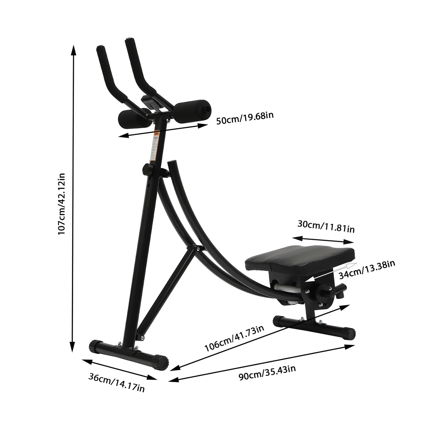Ab Exercise Machine Foldable Crunch Trainer With LED Display