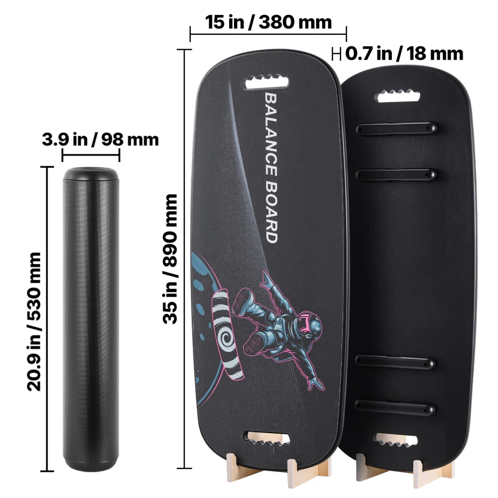 Ye Balance Board 2 In 1 Wobble Trainer With Roller