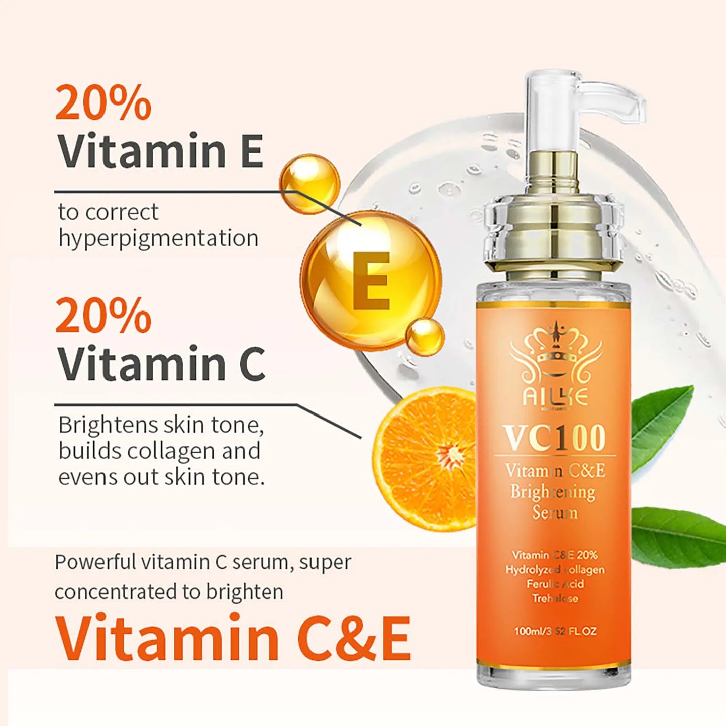 AILKE Vitamin C Whitening 4-in-1 Anti Wrinkle Hydration-Radiance Cleanser Formula
