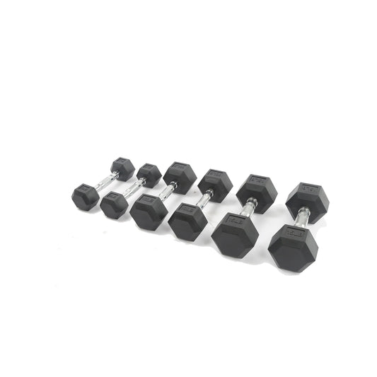 Hex Dumbbells Set With Rack Rubber Coated For Home Gym