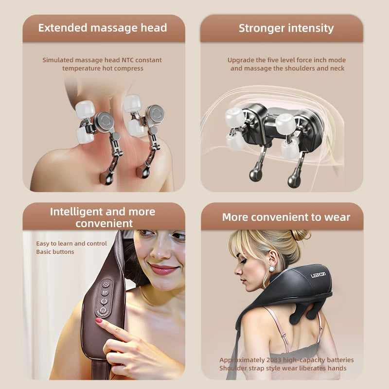 Leercon 4D Shiatsu Neck And Shoulder Massager With Heat