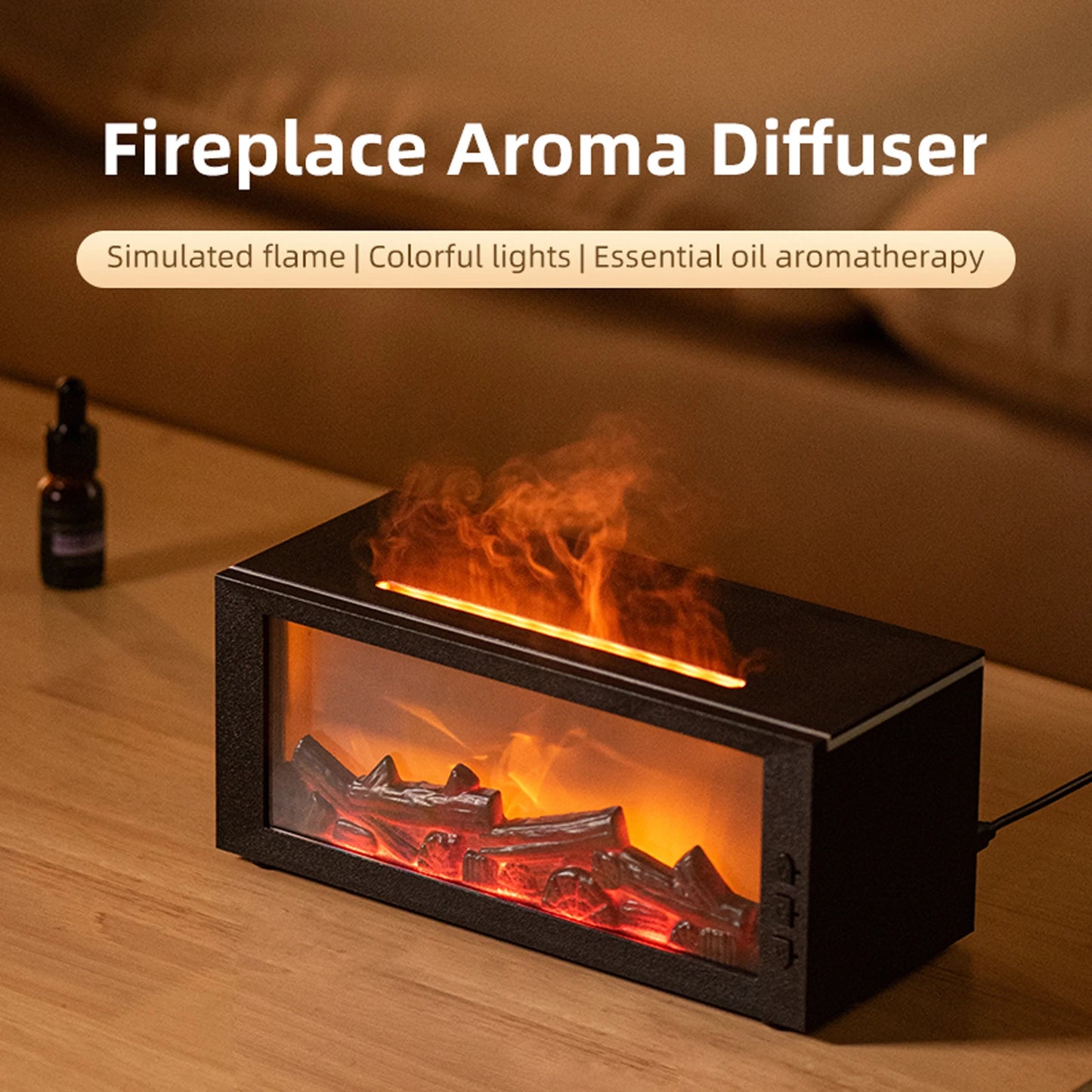 Flame Air Diffuser Humidifier And Aromatherapy Diffuser For Bedroom