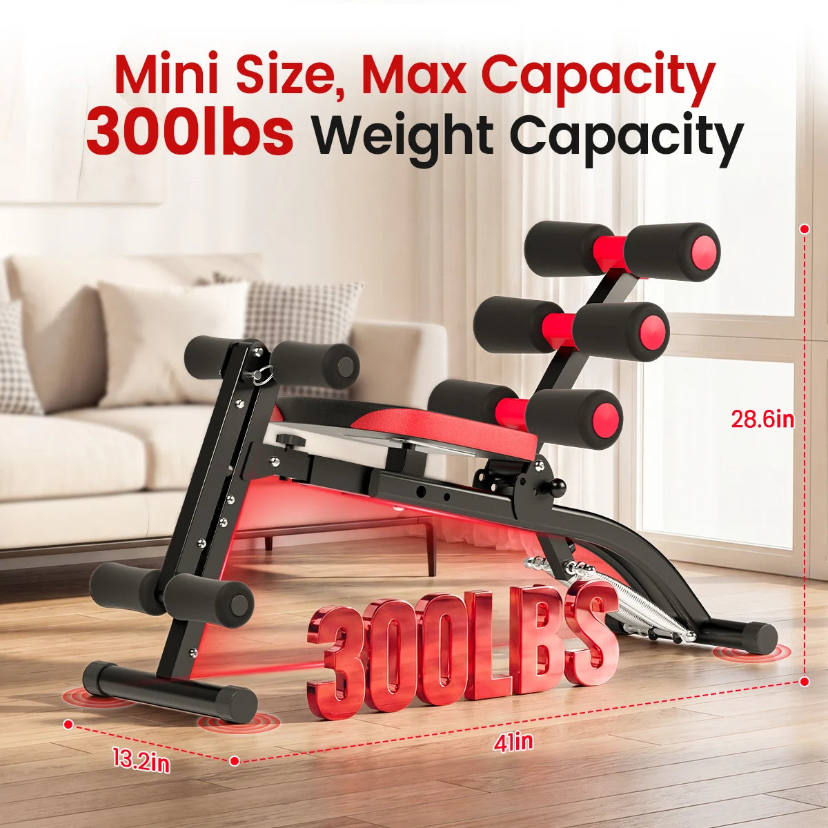 6 In 1 Adjustable Ab Workout Bench Foldable Home Gym
