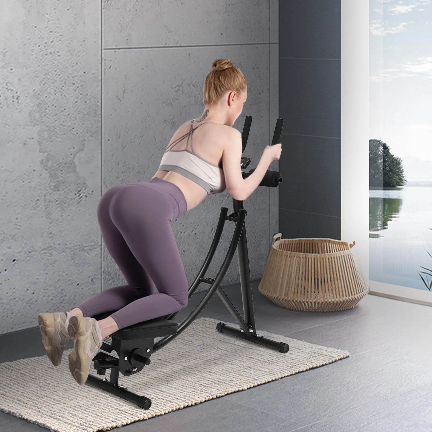 Ab Exercise Machine Foldable Crunch Trainer With LED Display