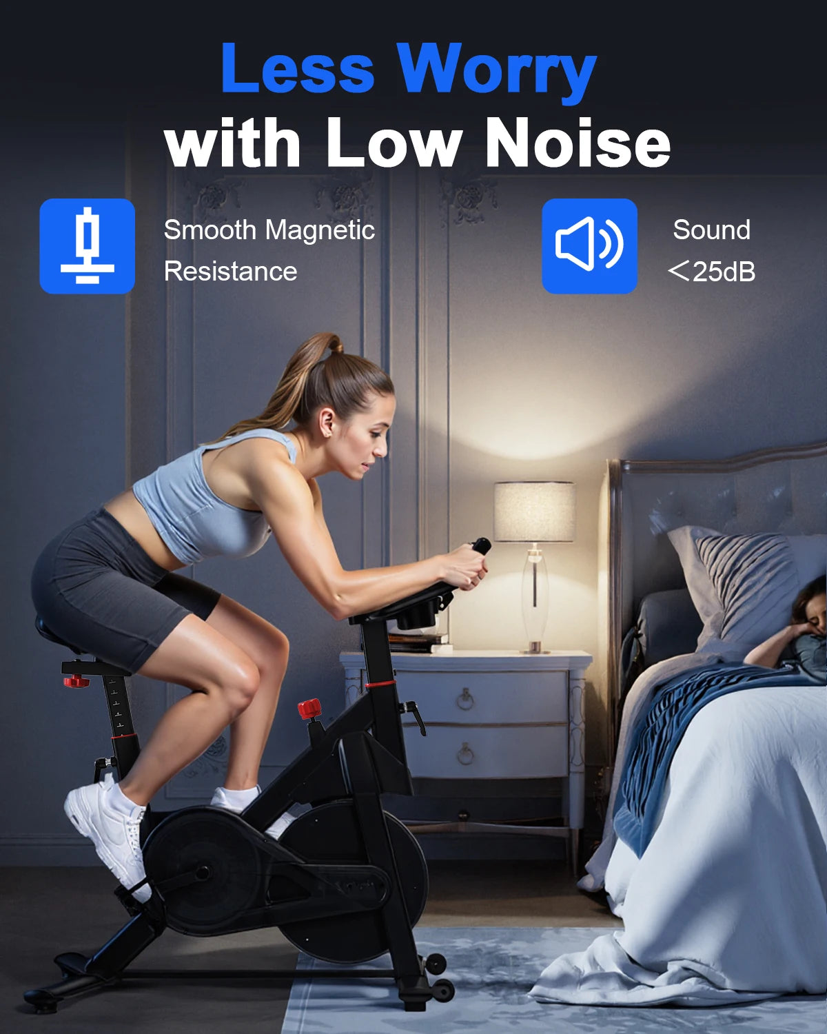 Superun 32 Level Magnetic Resistance Stationary Bike For Home