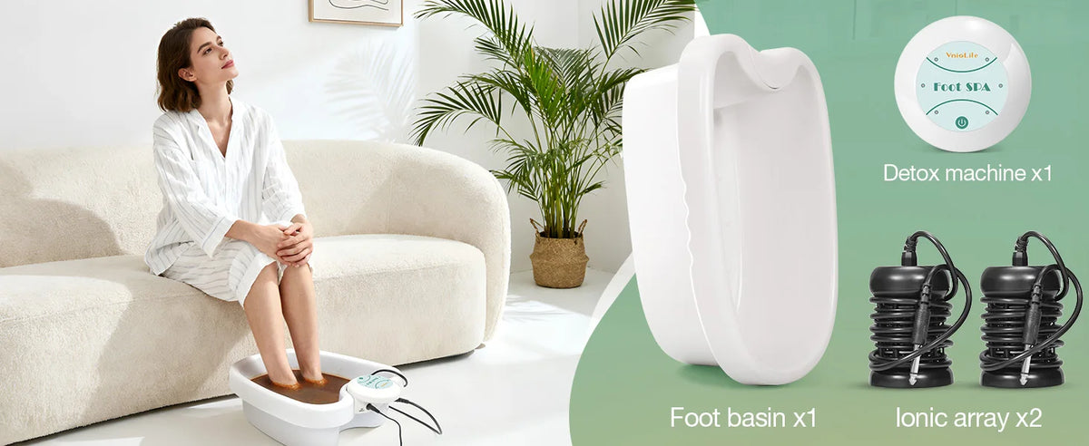Ionic Foot Bath Detox Machine with Basin | Foot Detox Machine For Home Use, Salon, Beauty Spa Club, Detox Foot Bath With 2 Arrays, 100 Tub Liners