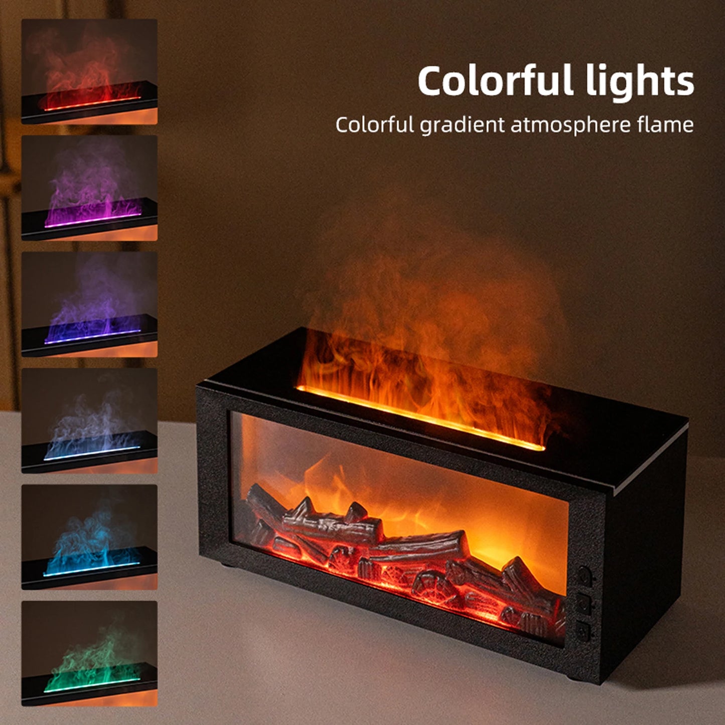 Flame Air Diffuser Humidifier And Aromatherapy Diffuser For Bedroom