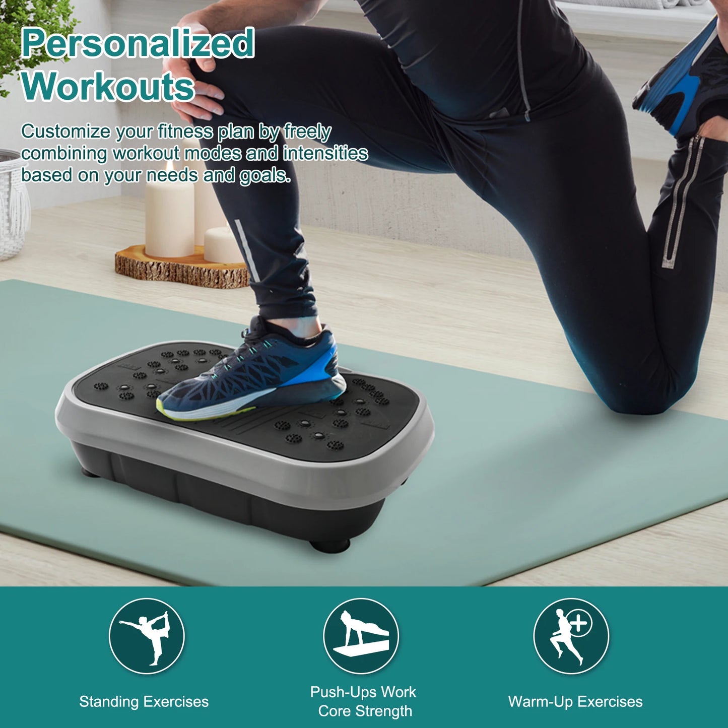 HignConcerned Vibration Plate Exercise Machine FullBody Fat Shaker Bluetooth Remote