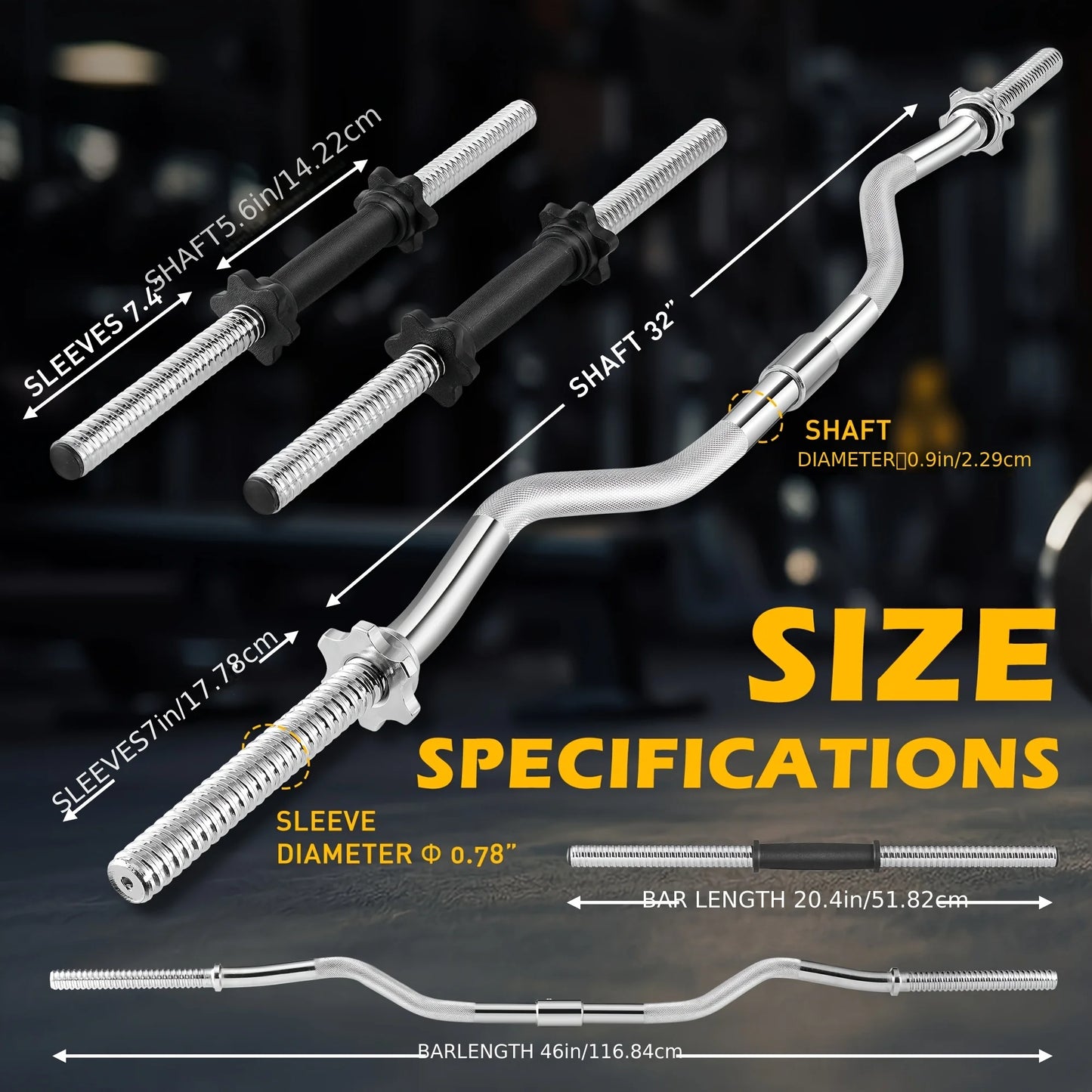 FITVIDS 2In1 Barbell Set With Curl Bar And Weights