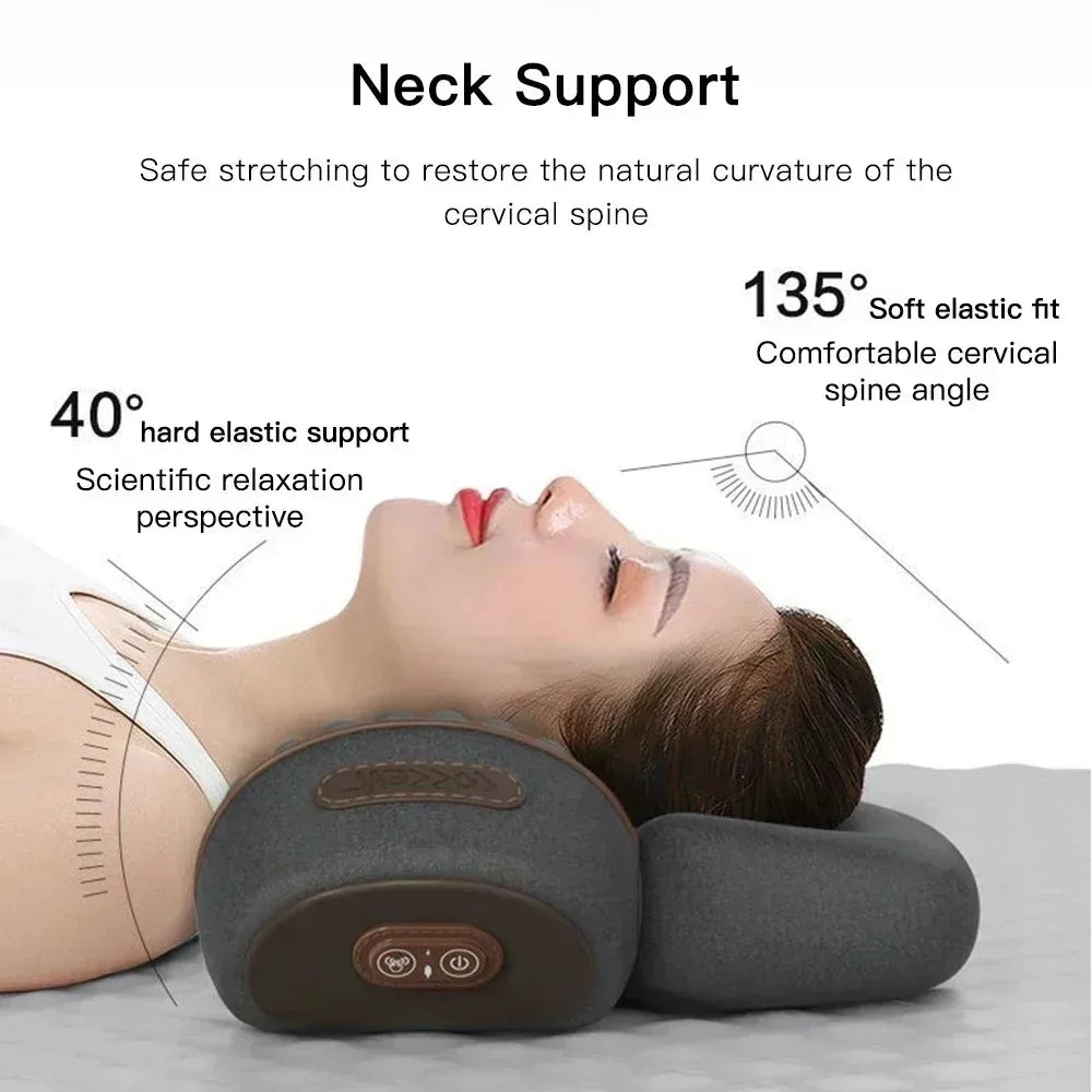 Okayso Electric Neck Massager With Heat And Traction Pillow