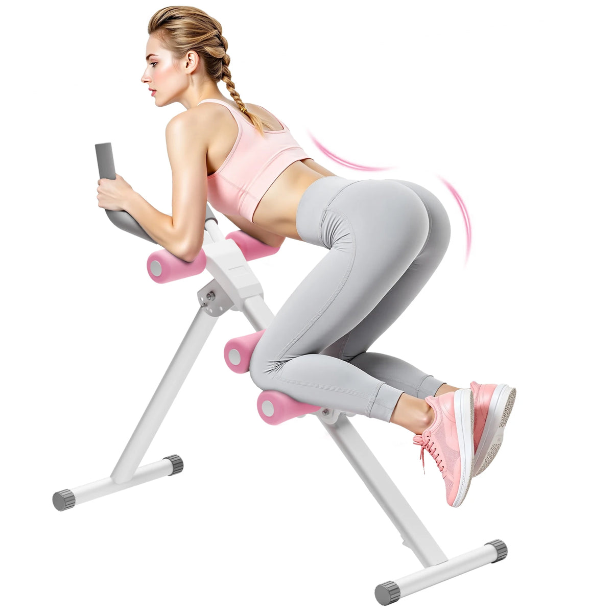 Foldable Abdominal Trainer Core Workout Machine With Knee Support