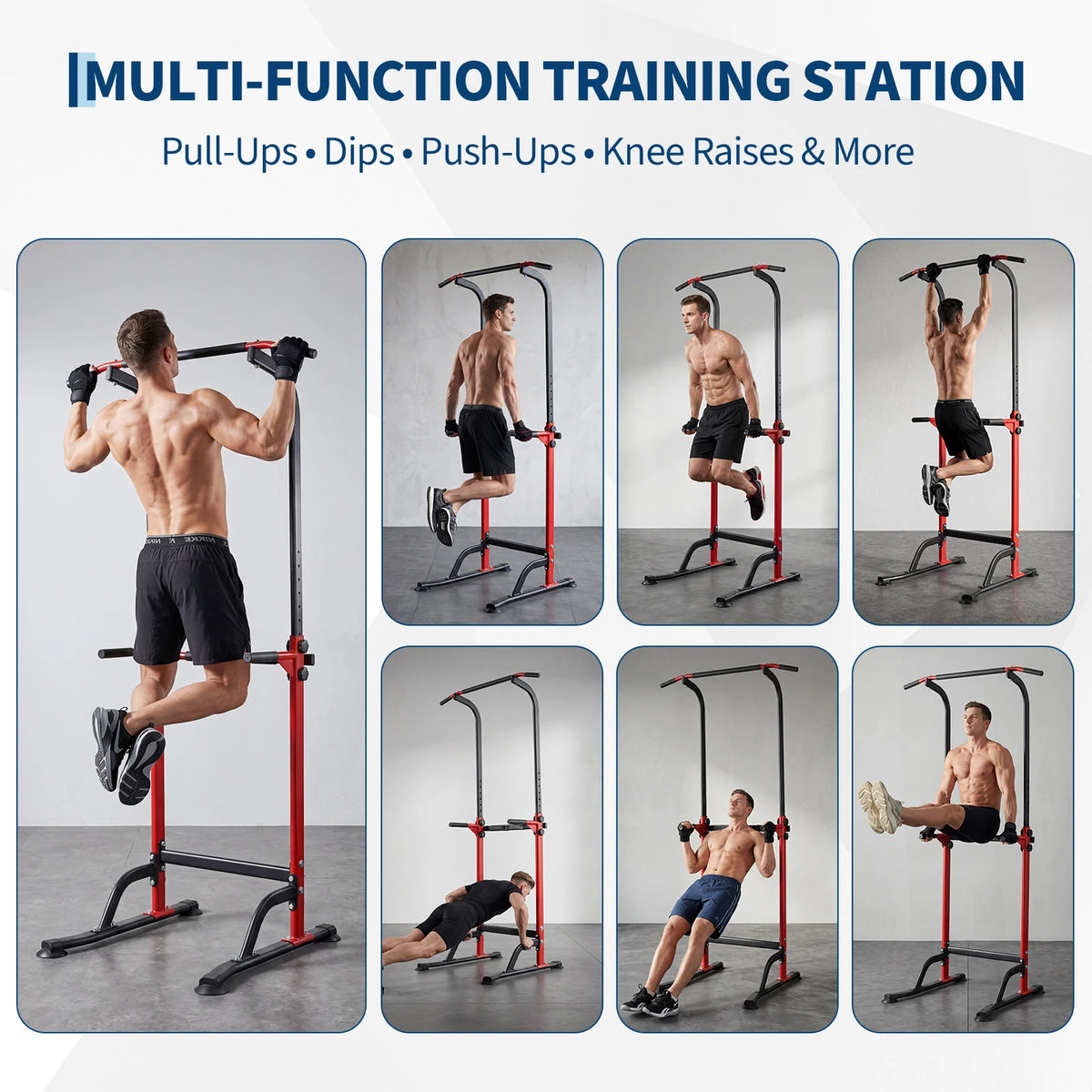 Multifunction Power Tower Pull Up Dip Station For Home Gym