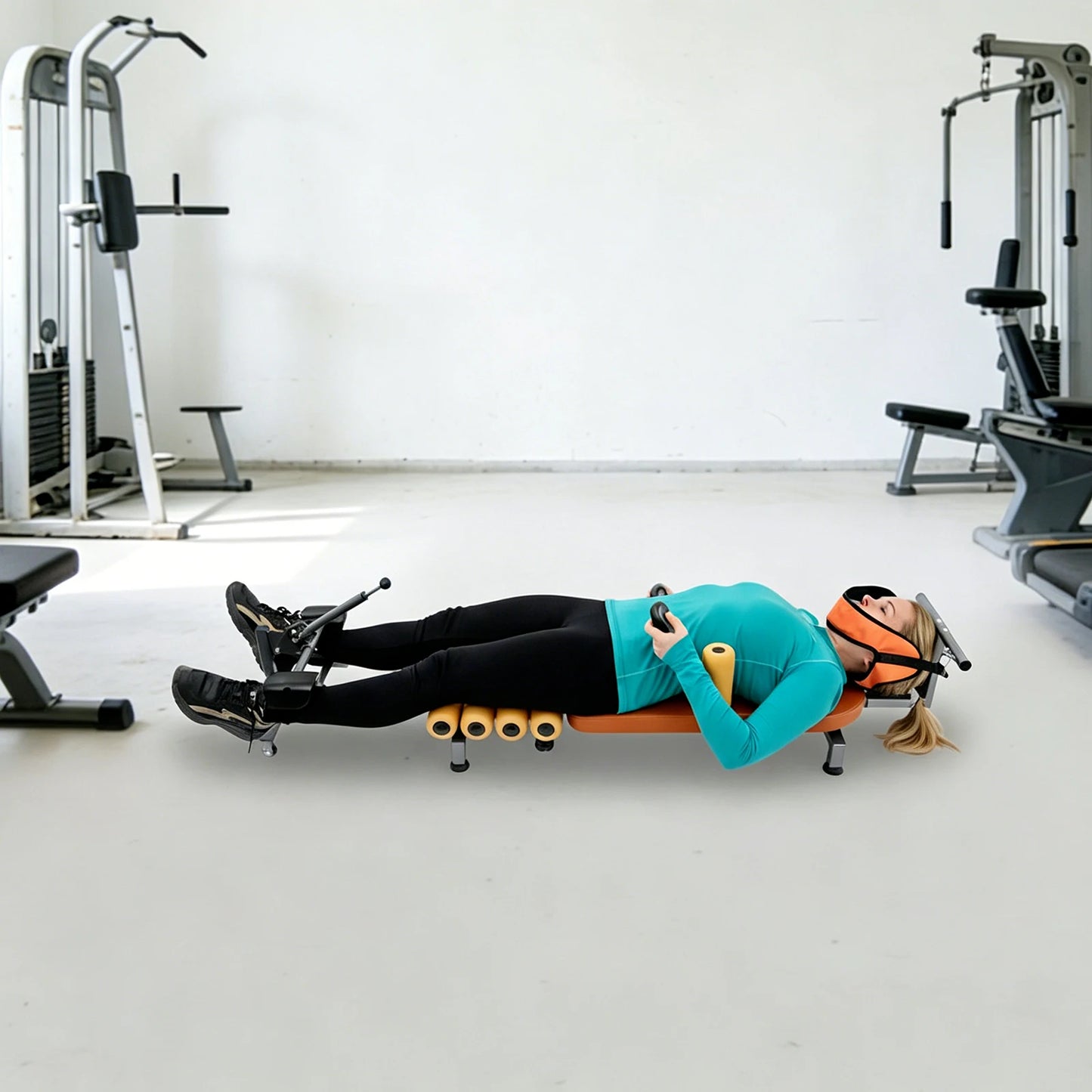 Electric Stretching Bench With Adjustable Back And Neck Relief
