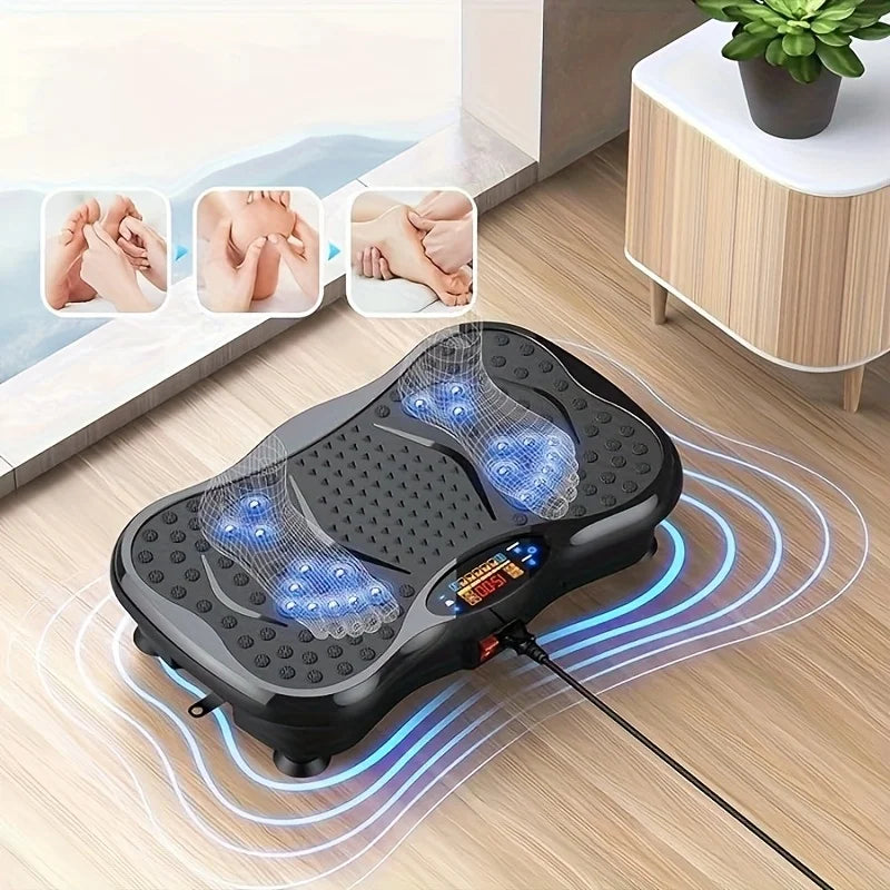 BZEQ Compact Vibration Platform Exercise Machine With Resistance Bands USB