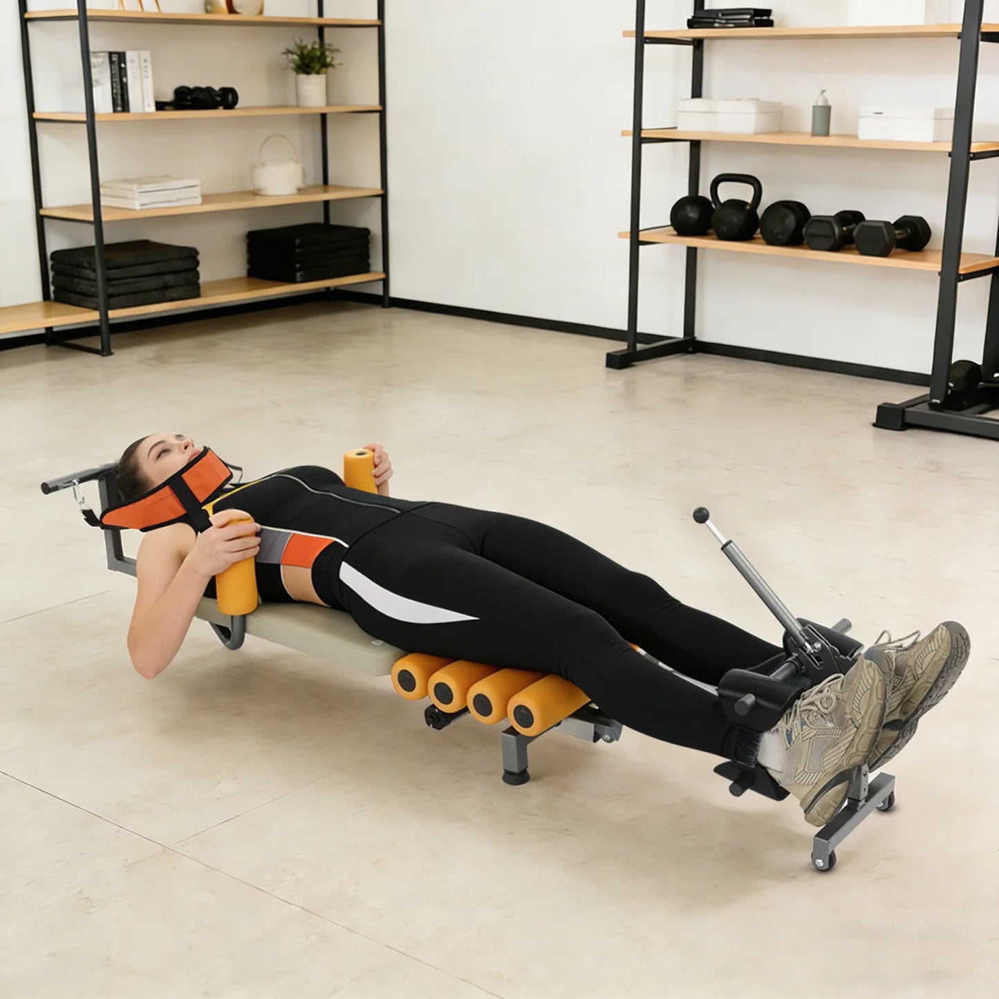 Electric Stretching Bench With Adjustable Back And Neck Relief