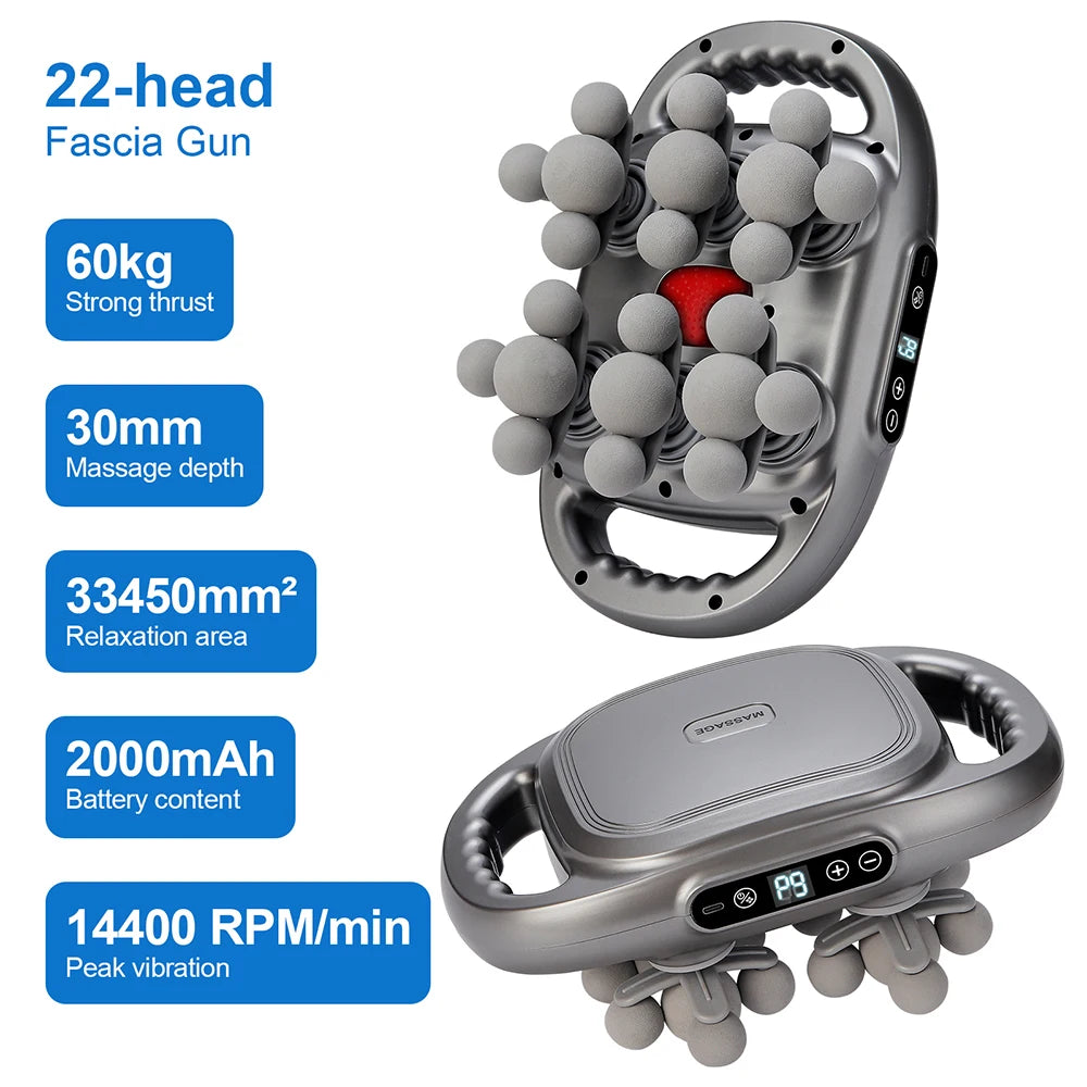 Foreverlily 16 Head Fascia Gun High Frequency Vibration Massage Gun