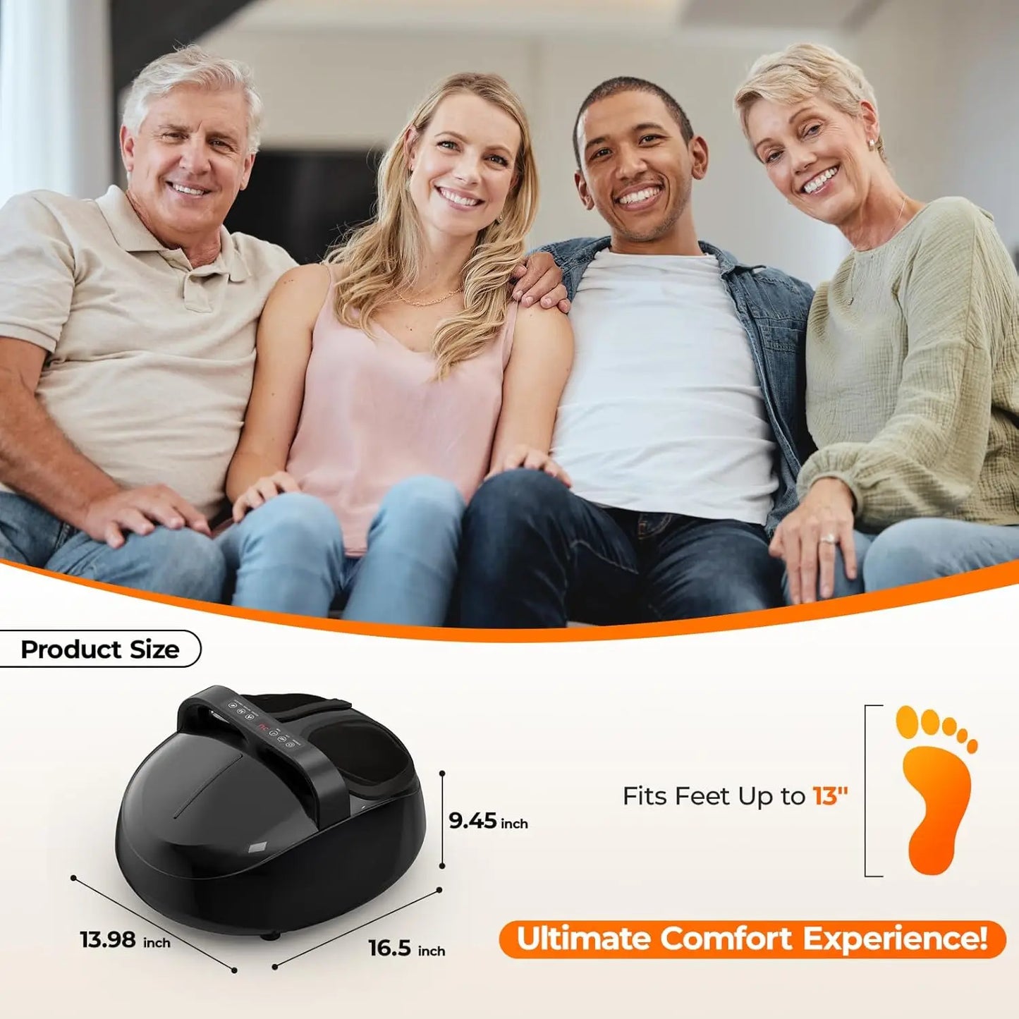 HTM Shiatsu Foot Massager With Air Pressure 9 Levels