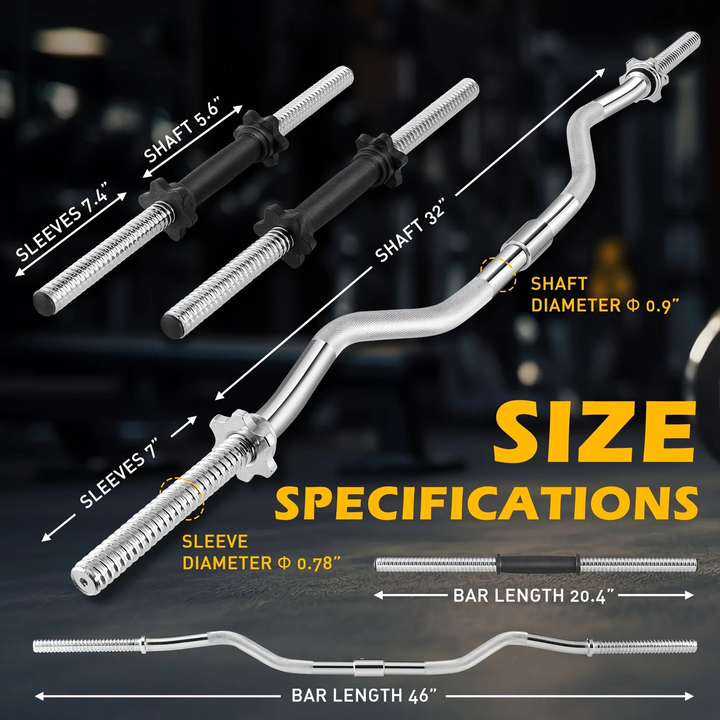 FITVIDS 2In1 Barbell Set With Curl Bar And Weights