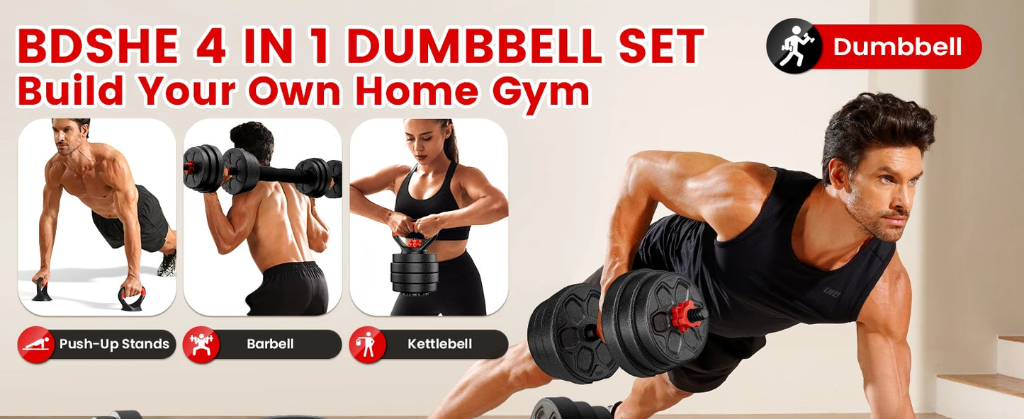 Adjustable Dumbbell Set 20 33 45 70 90 Pounds Connector
