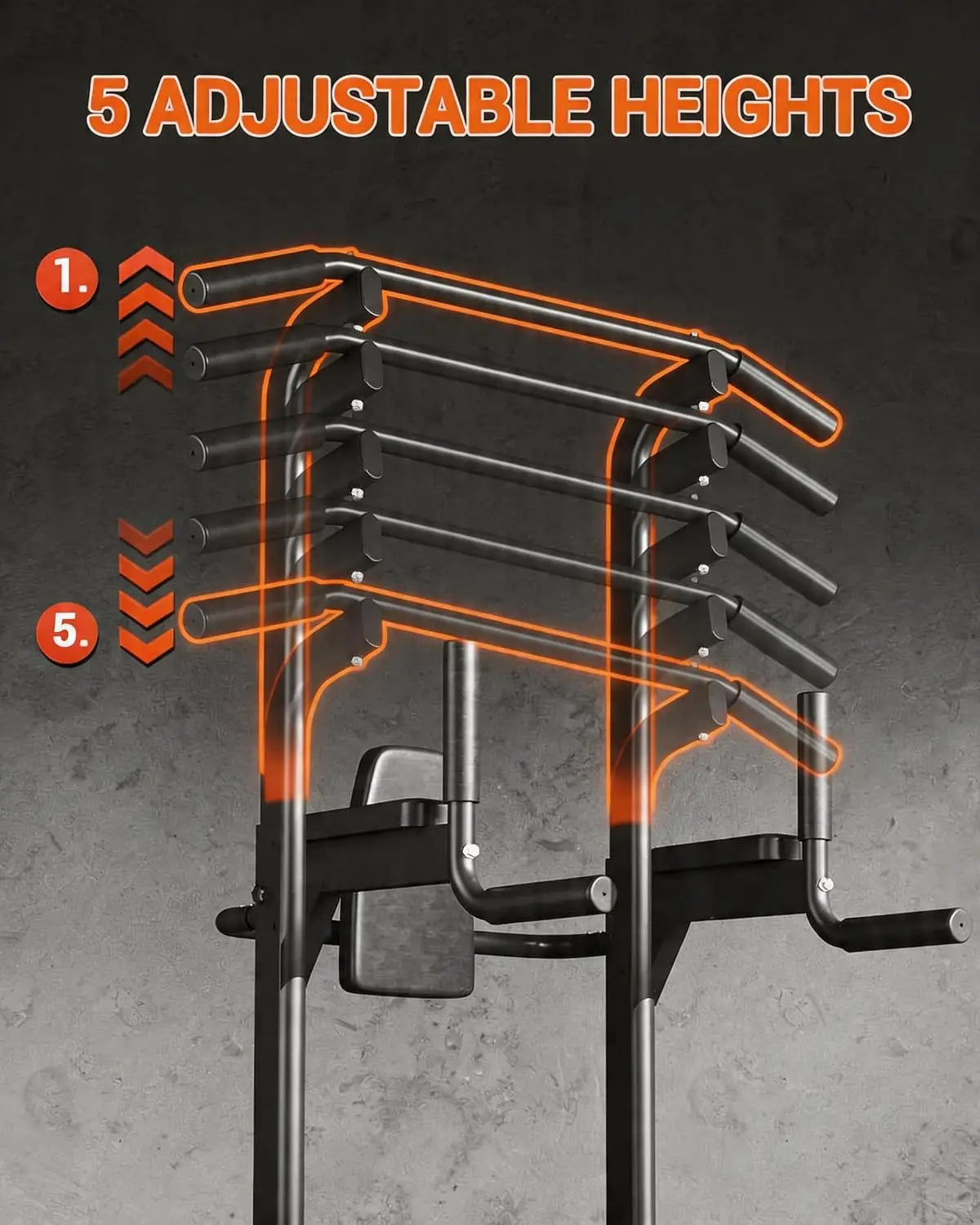 HiMISS Power Tower Pull Up Bar Dip Station Strength Trainer