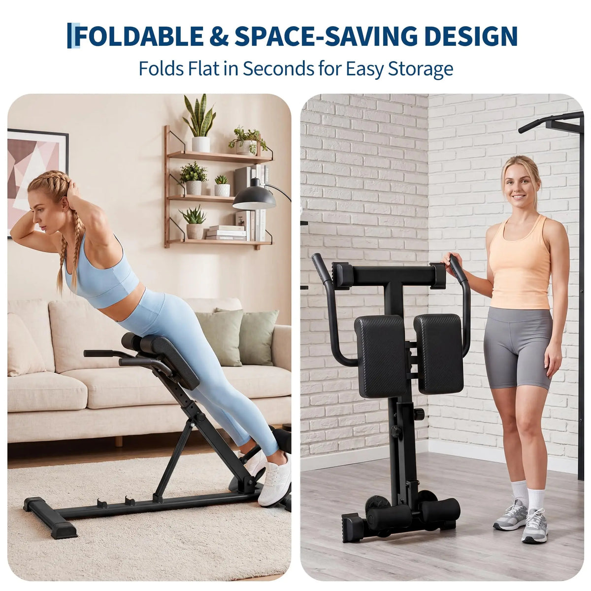 HiMISS Adjustable Roman Chair Hyperextension Bench For Home Gym