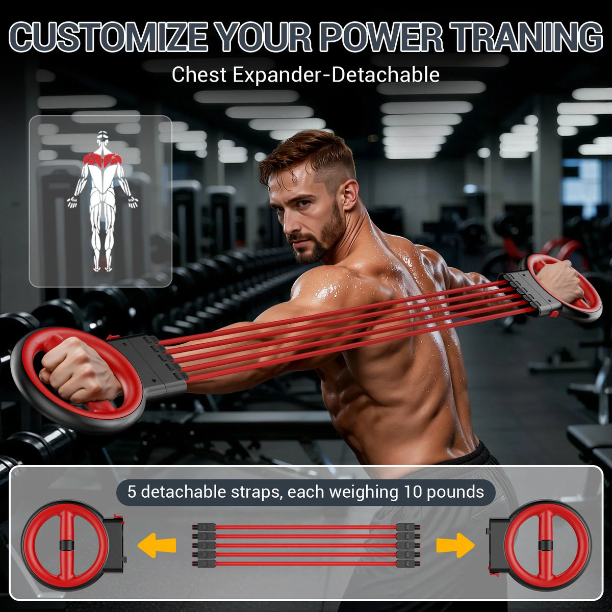 3 In 1 Upper Body Strength Trainer With Forearm Rotator