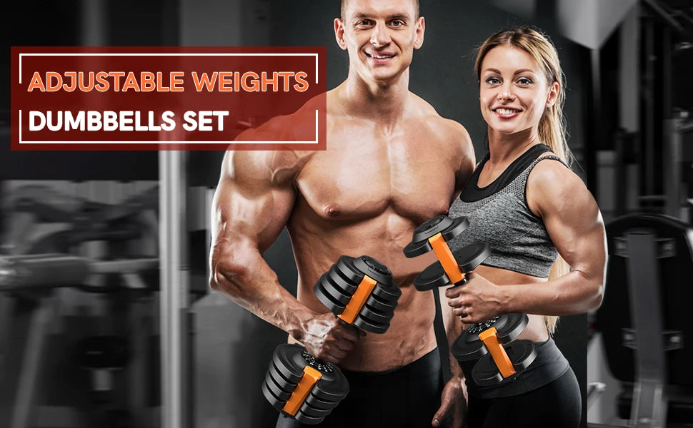 Airhot 1 Second Adjustable Dumbbell Set 2 to 43 Lbs