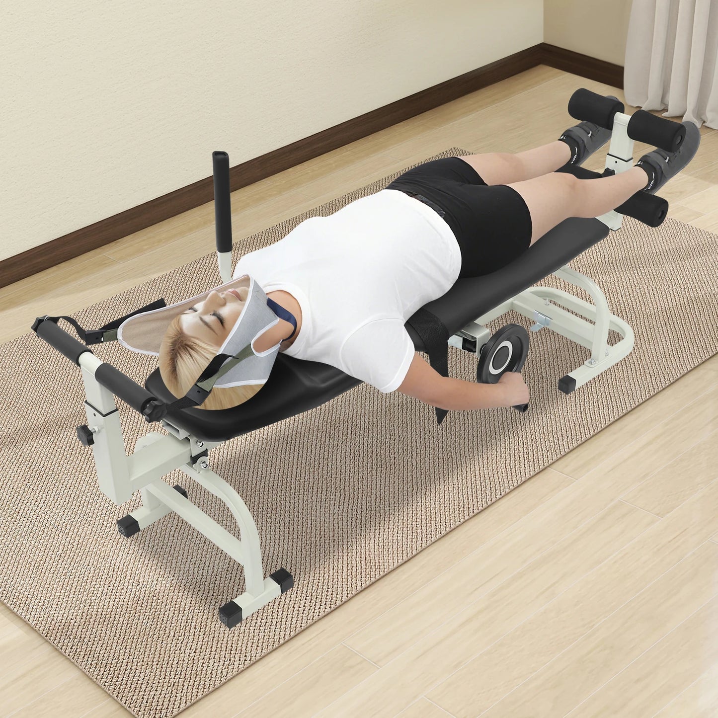 Spine Decompression Bed Back Stretcher With Handwheel Control 330 Pounds