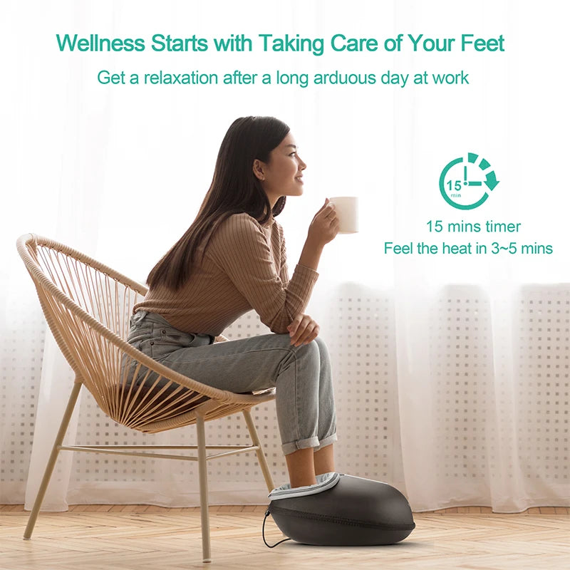 Medcursor Foot Massager Heating Therapy Shiatsu Deep Kneading Roller Electric