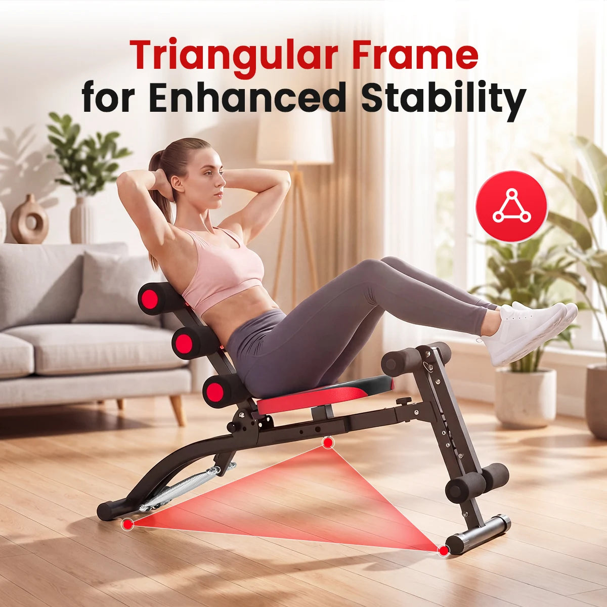 6 In 1 Adjustable Ab Workout Bench Foldable Home Gym