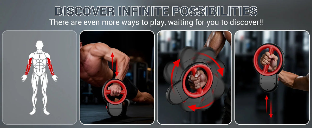 3 In 1 Upper Body Strength Trainer With Forearm Rotator