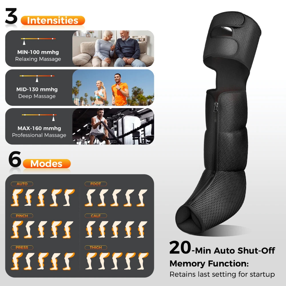 Nekteck Leg Compression Massager with Heat and Air Therapy