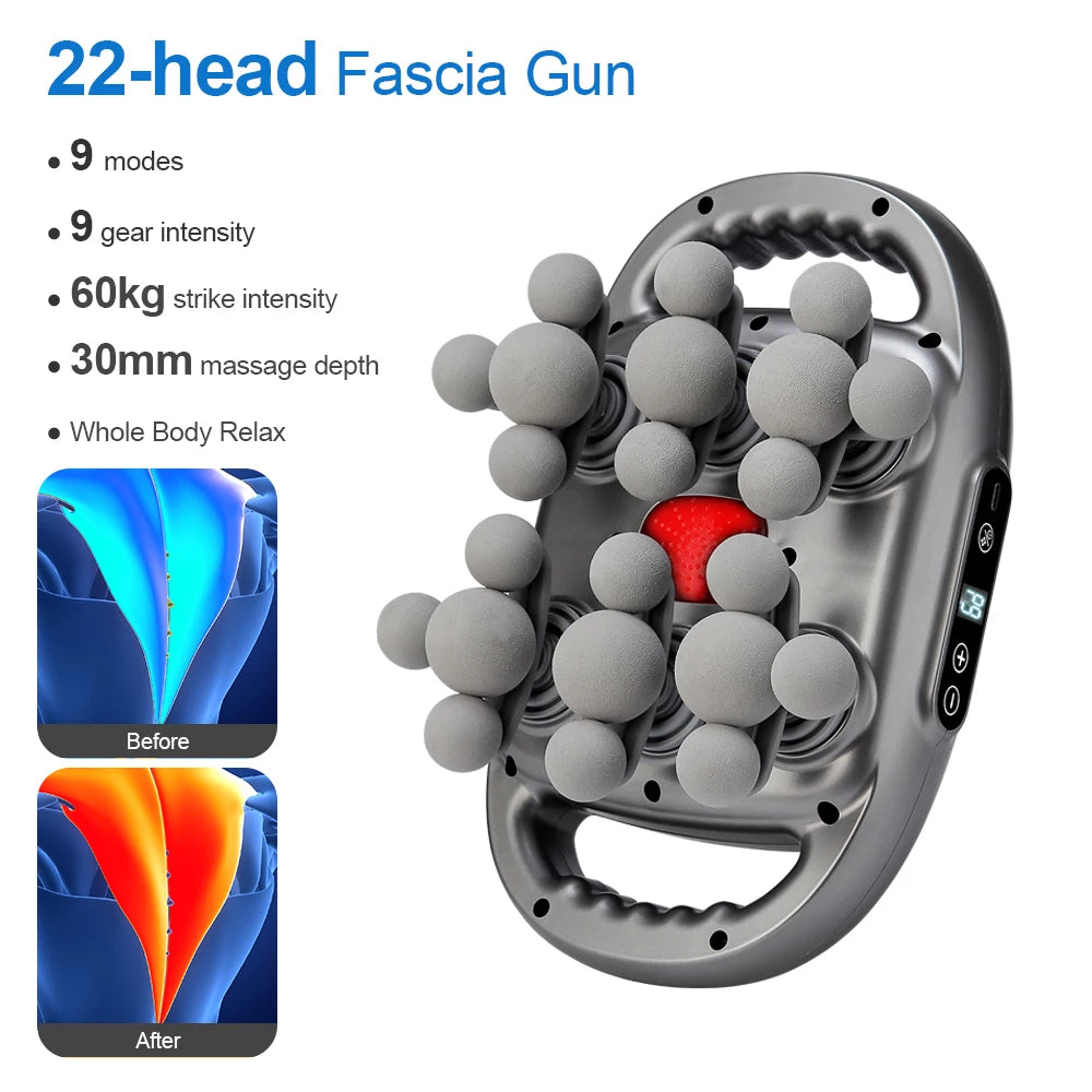 Foreverlily 22 Head Fascia Gun High Frequency Body Massager