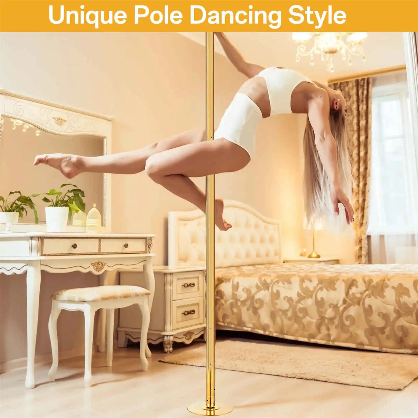 Adjustable Dance Pole Heavy Duty Steel Spinning And Static Modes