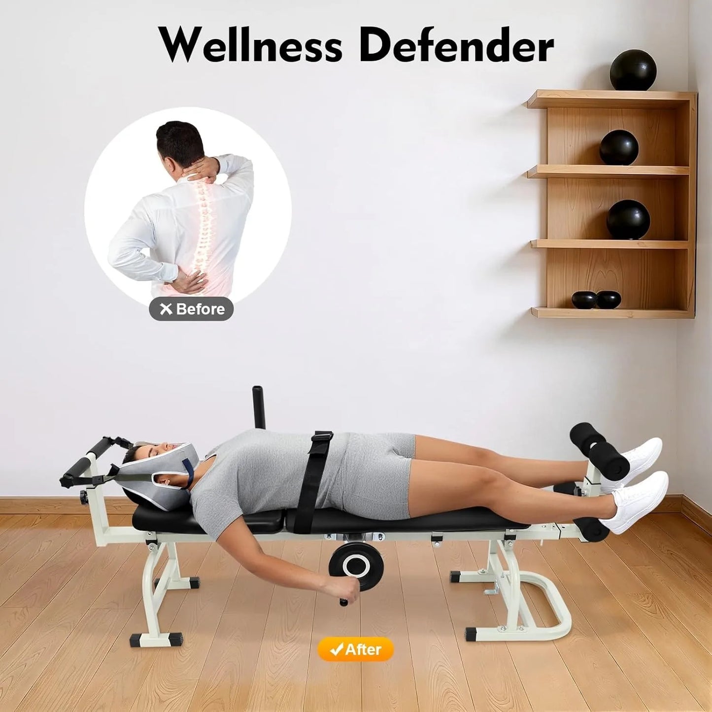 Back Stretch Bench Neck Stretcher For Lumbar Traction Home Use