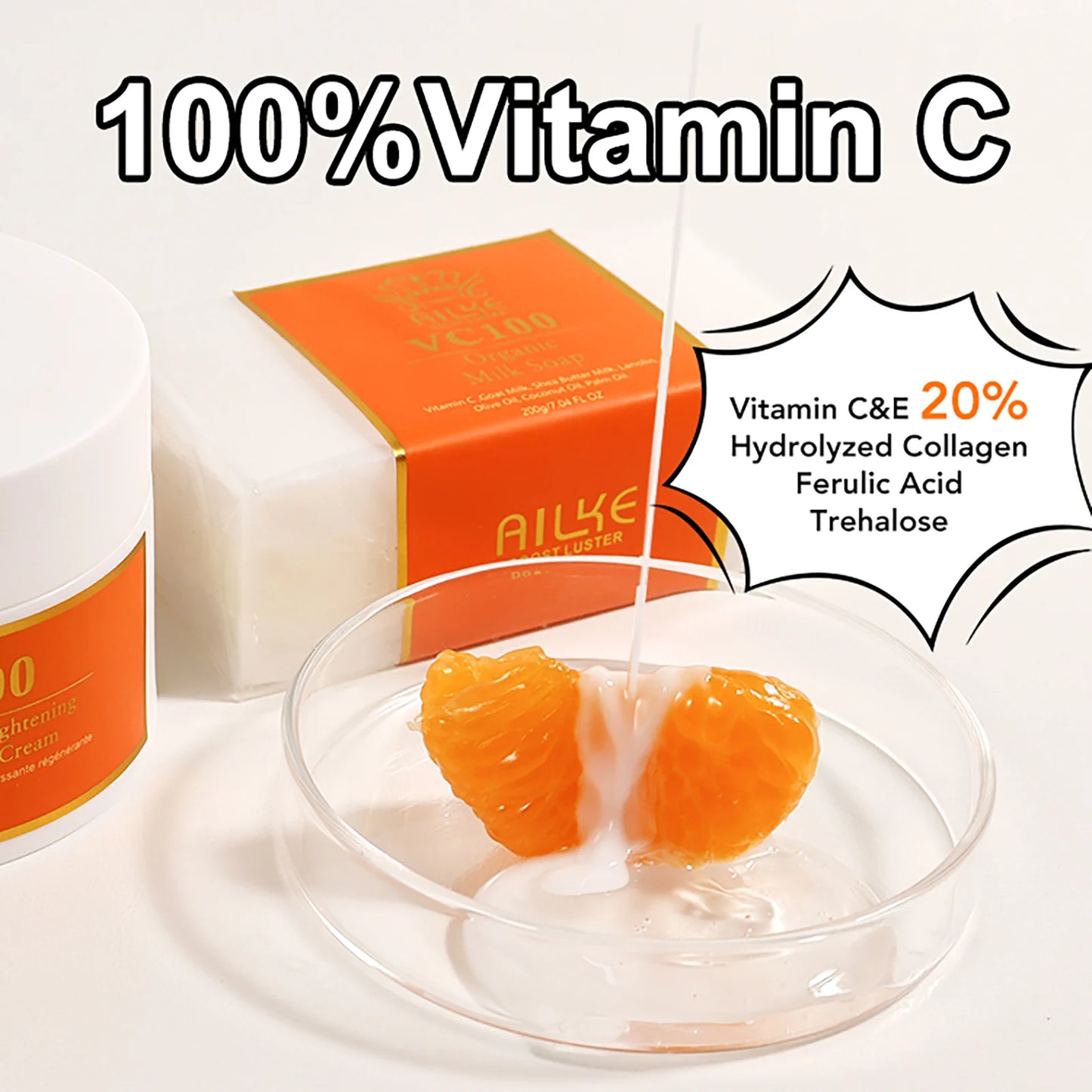 AILKE Vitamin C Whitening 4-in-1 Anti Wrinkle Hydration-Radiance Cleanser Formula