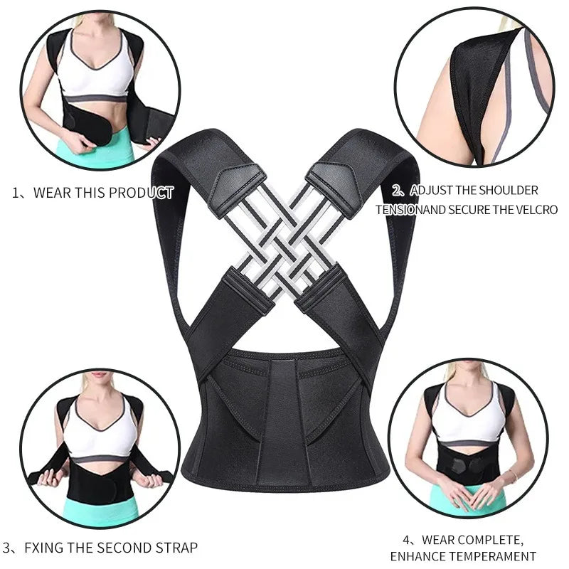 RPXBGUCKARHG Magnetic Therapy Back Posture Corrector Adjustable Shoulder