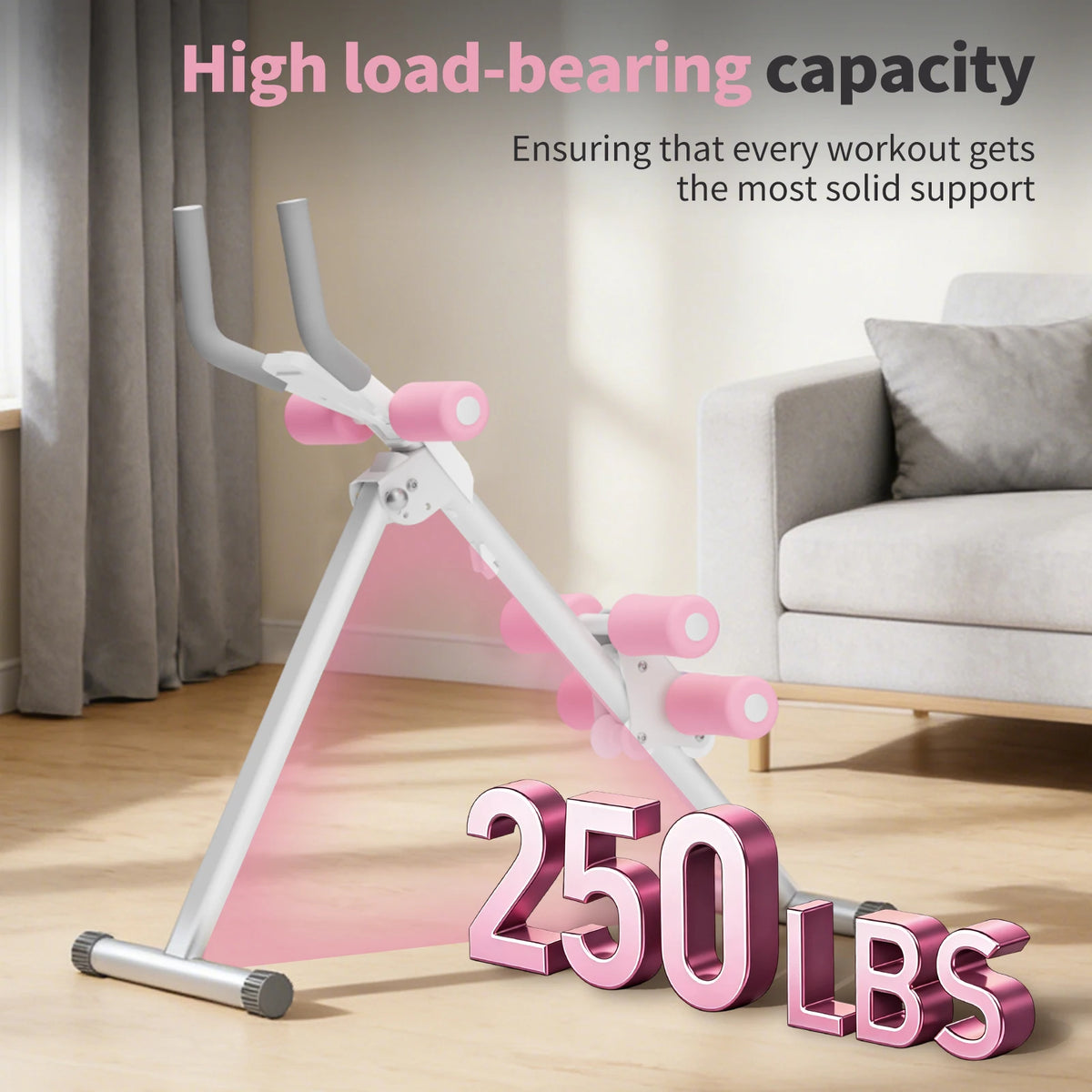 Foldable Abdominal Trainer Core Workout Machine With Knee Support