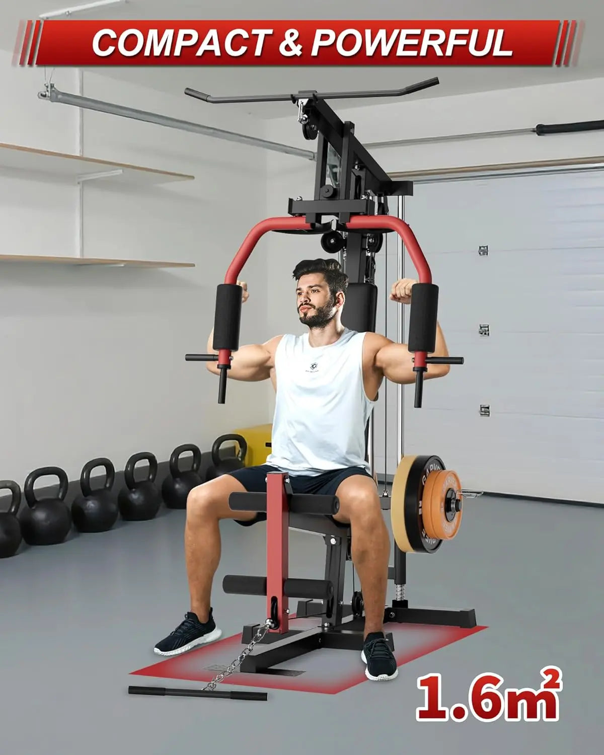 HiMISS All-In-One Home Gym Full Body Chest Press Lat Pulldown