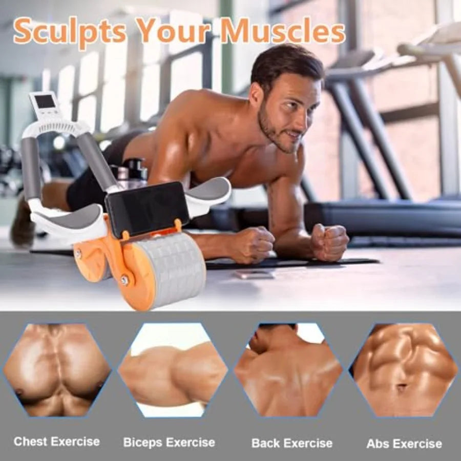 Automatic Rebound Ab Roller Wheel With Knee Mat And Support