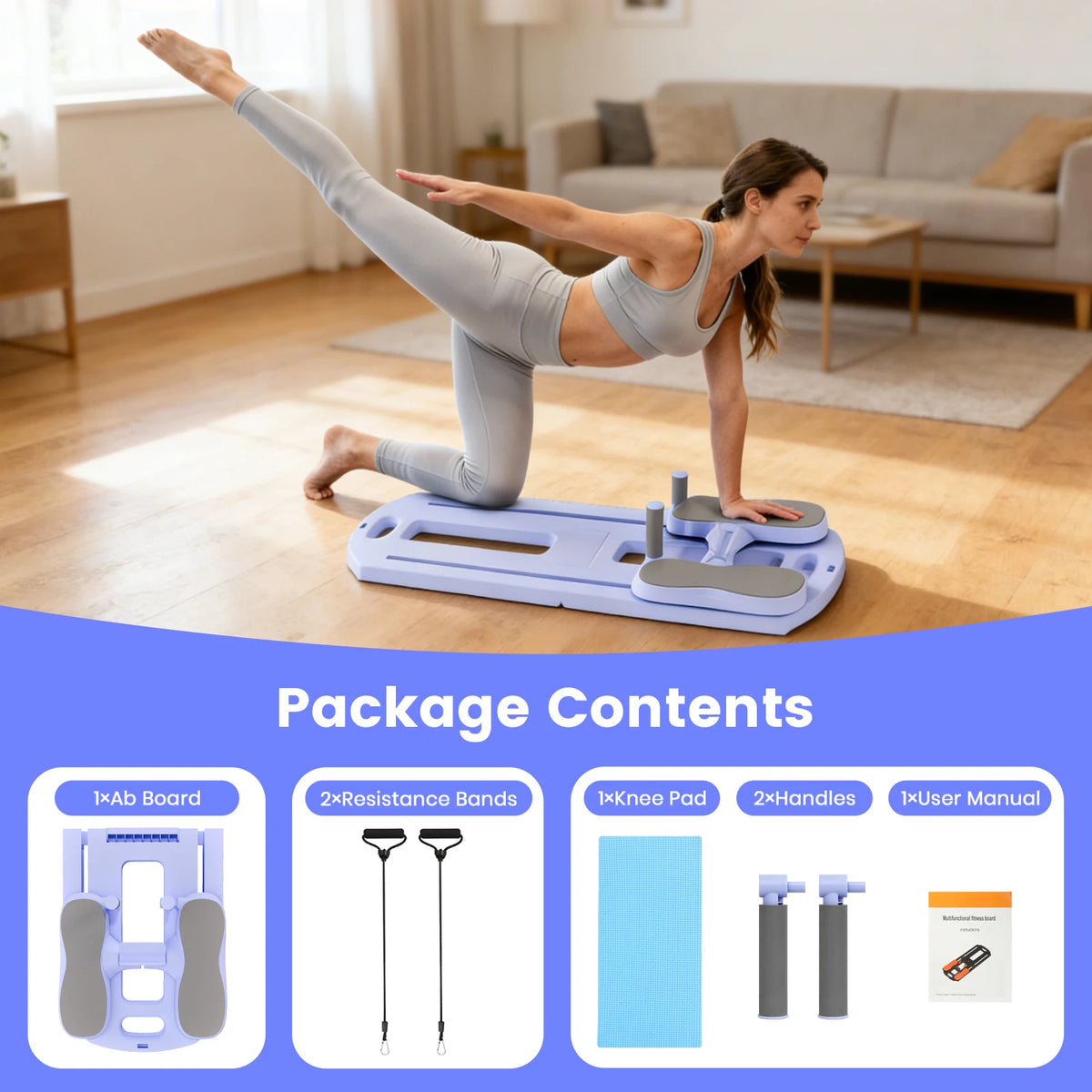 Foldable Pilates Ab Board Multifunctional Core Strength Trainer