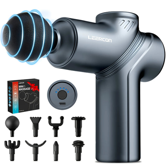 LEERCON Mini Massage Gun Deep Tissue Massager With 4 Heads