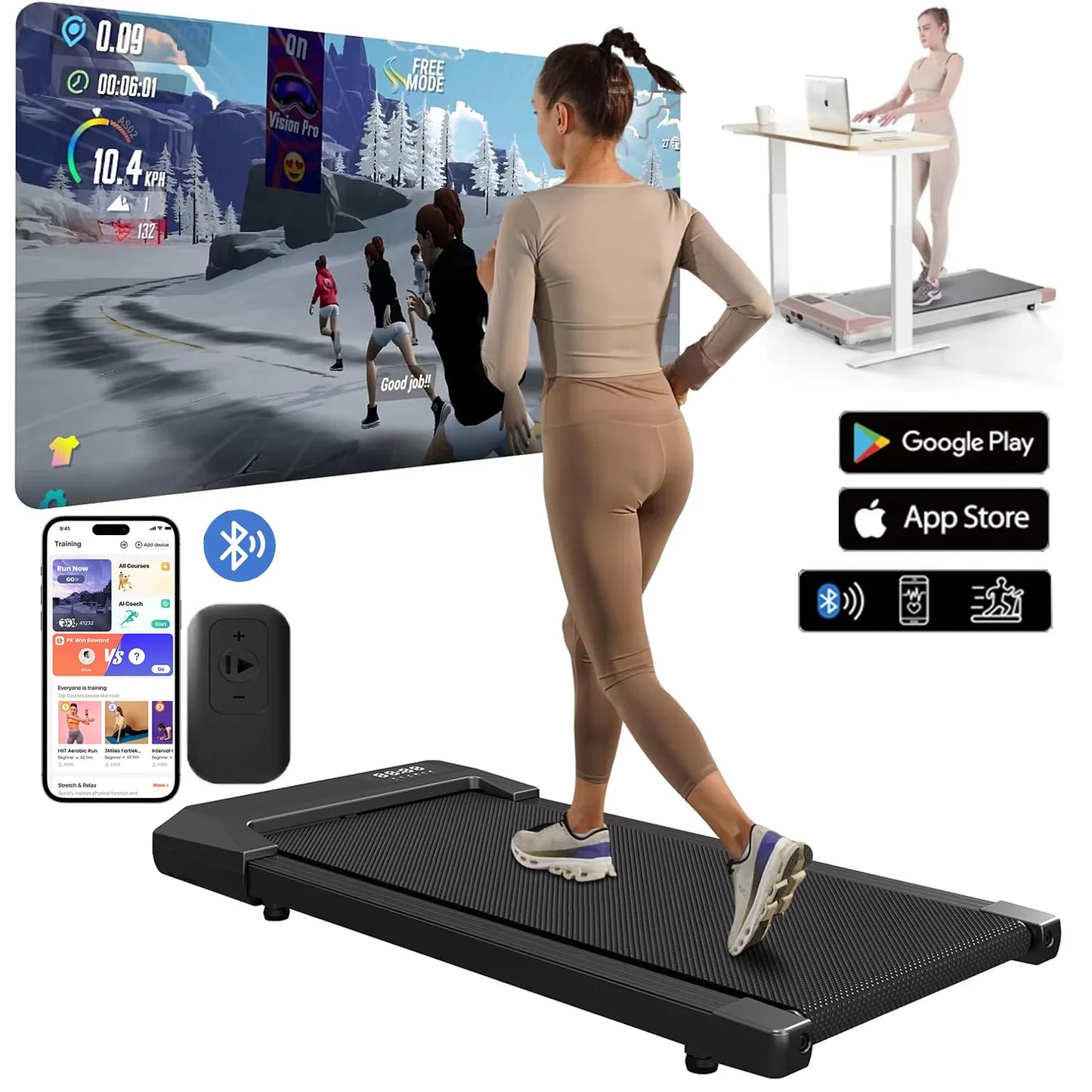 Superun 2.5HP Home 2-In-1 Treadmill With LCD Display